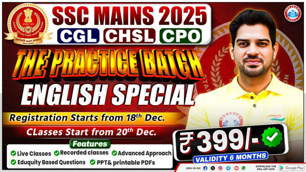 SSC Mains CGL, CHSL, CPO 2025 ( English Special Batch)
