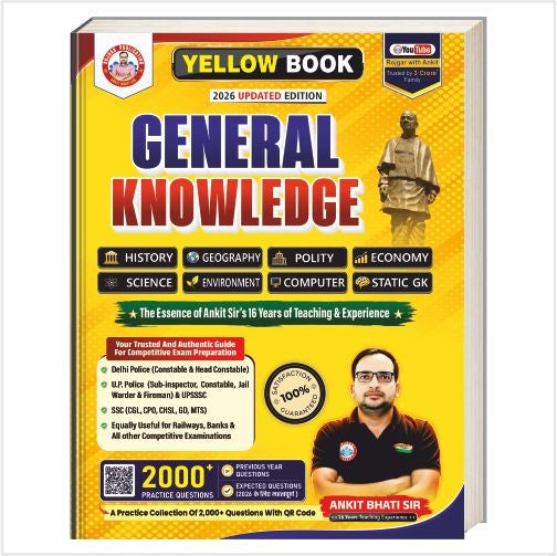 Yellow Book (Samanya Gyan) English Version 3rd Edition Updated 2026 Book By Ankit Bhati Sir RWA